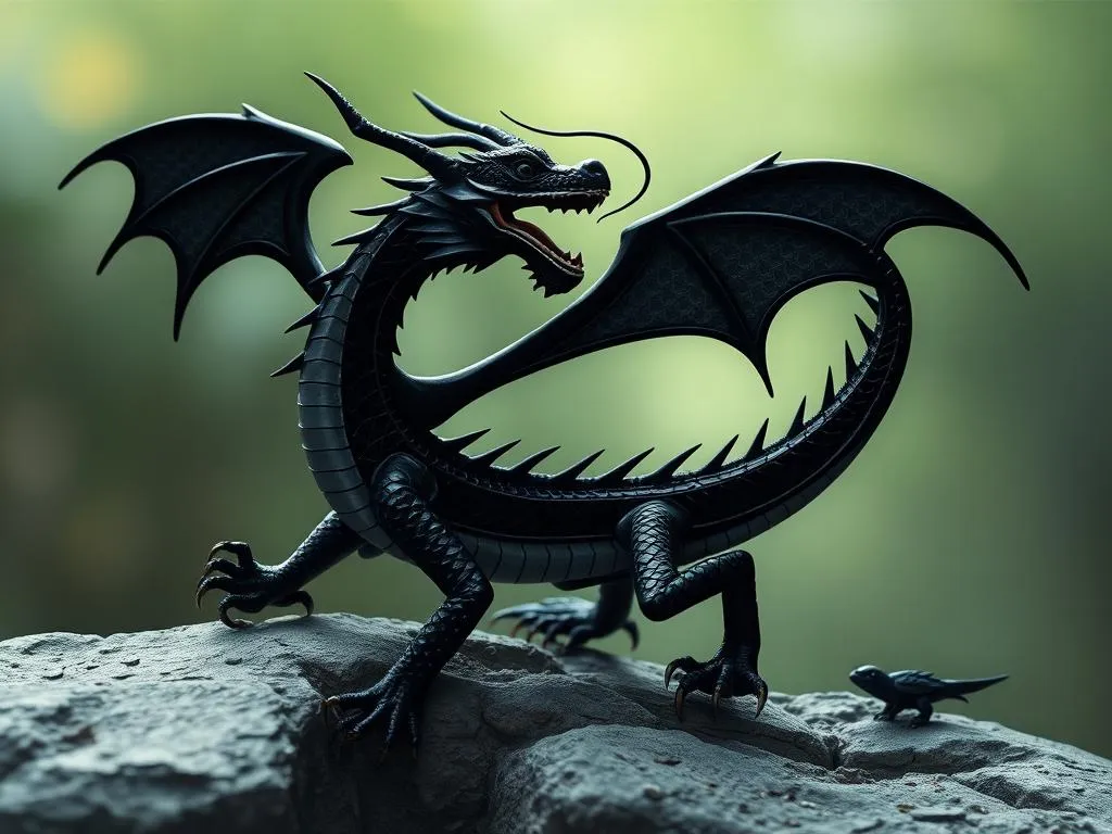 black dragon lizard symbolism and meaning